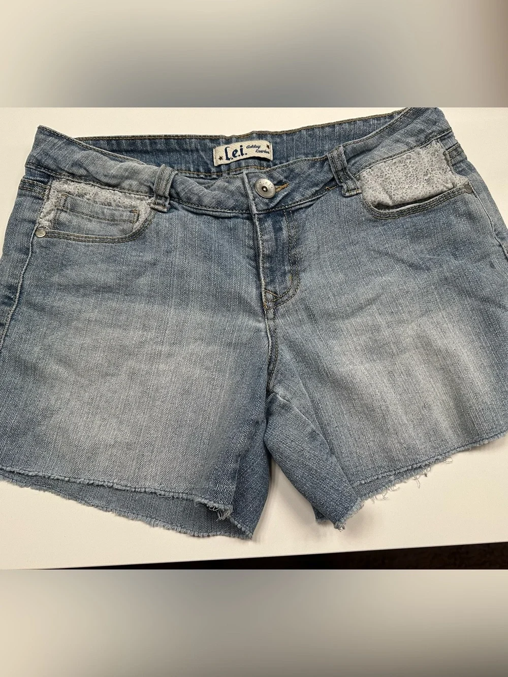 lei Light Blue Denim Cutoff Shorts